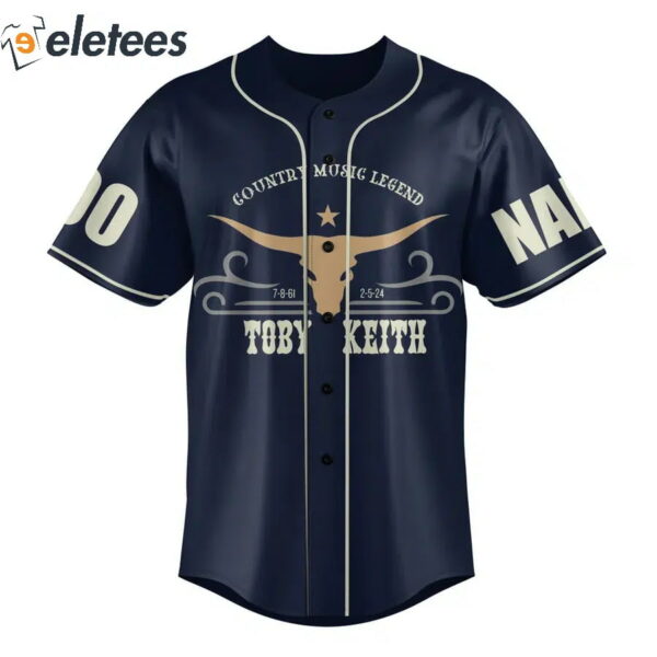 Country Music Legend Toby Keith Whiskey For My Men Beer For My Horses Baseball Jersey