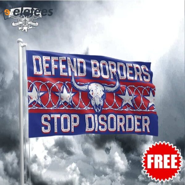 Defend Borders Stop Disorder Razor Wire Flag