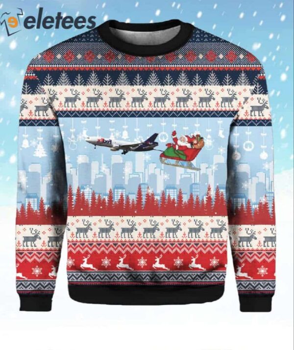 Delta Air A330 Ugly Christmas Sweater