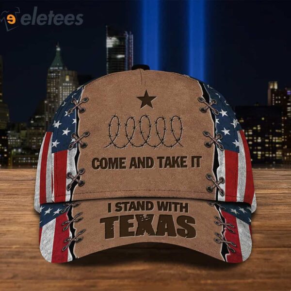 I Stand With Texas Come And Take It Razor Wire Border 3D Hat