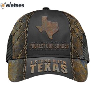 I Stand With Texas Protect Our Border Retro 3D Cap 2