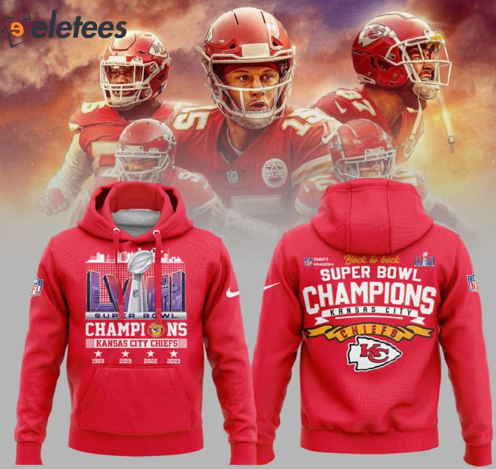 KC Chiefs Back To Back Super Bowl Champions 3D Hoodie 2024
