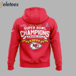 KC Chiefs Back To Back Super Bowl Champions 3D Hoodie 2024 3