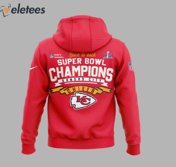 KC Chiefs Back To Back Super Bowl Champions 3D Hoodie 2024