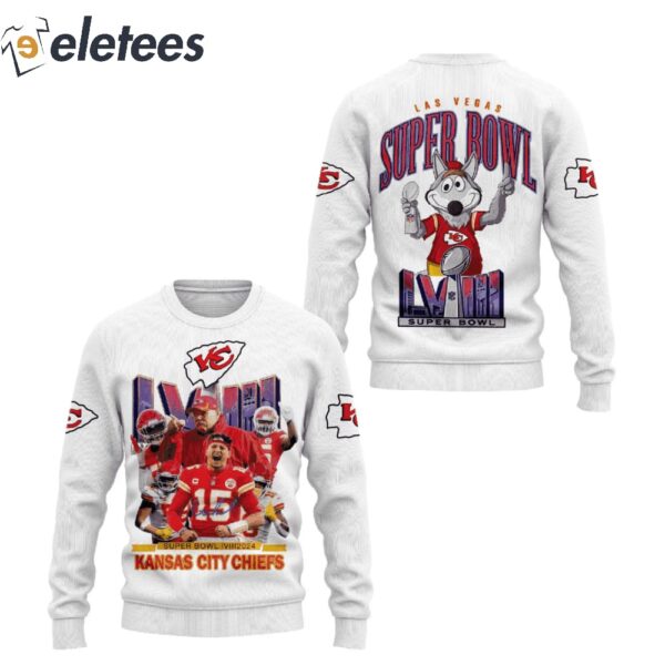 KC Chiefs Las Vegas Super Bowl LVIII 2024 3D Sweatshirt