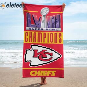 KC Chiefs Super Bowl LVIII Champion Beach Towel