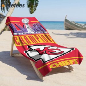 KC Chiefs Super Bowl LVIII Champion Beach Towel1