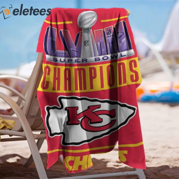 KC Chiefs Super Bowl LVIII Champion Beach Towel