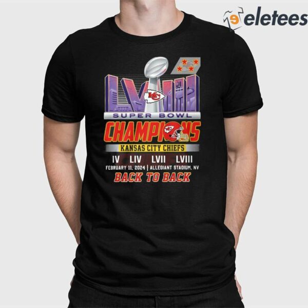 Kc Chiefs Back To Back Super Bowl Champions 2024 Shirt
