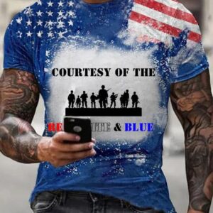 Mens Courtesy Of The Red White And Blue Print T Shirt 2