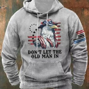 Mens Dont Let The Old Man In Casual Print Hoodie 3