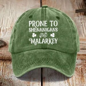 Prone To Shenanigans And Malarkey St Patricks Day Sun Hat 1