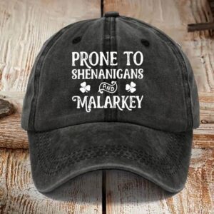Prone To Shenanigans And Malarkey St Patricks Day Sun Hat 2