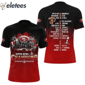 SF 49ers Super Bowl LVIII Champions 3D Shirt