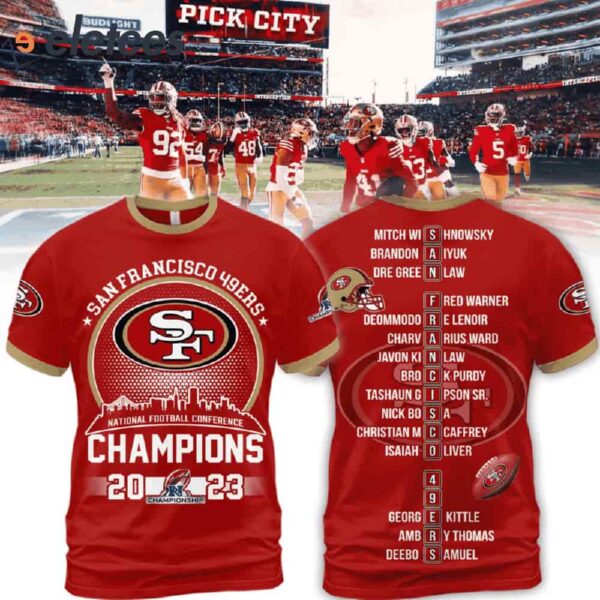 Sf 49ers National Football Conference Champs 2023 3D Shirt