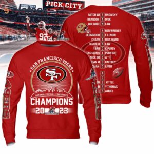 Sf 49ers National Football Conference Champs 2023 3D Shirt1