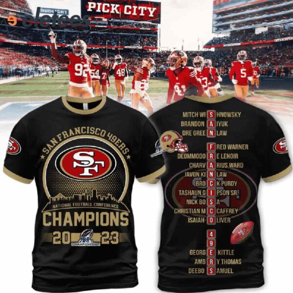 Sf 49ers National Football Conference Champs 2023 3D Shirt