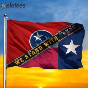 Tennessee We Stand With Texas Border Razor Wire Flag