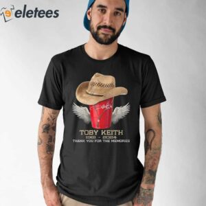 Toby Keith 1961 2024 Thank You For The Memories RIP Cowboy Double Sided Shirt 2