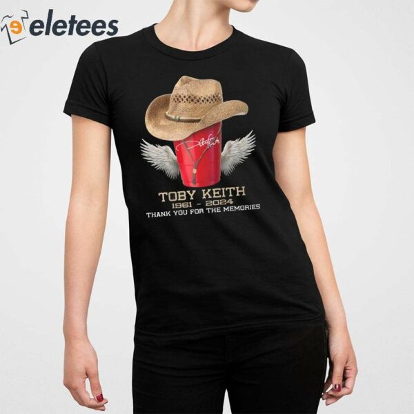 Toby Keith 1961-2024 Thank You For The Memories RIP Cowboy Double Sided Shirt