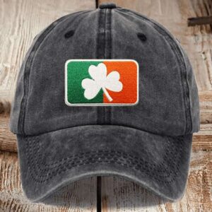 Unisex Distressed Washed Cotton St Patricks Day Printed Hat