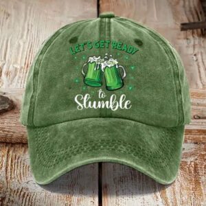 Unisex Funny St Patricks Day Lets Get Ready To Stumble Green Beer Hat 1