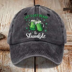 Unisex Funny St Patricks Day Lets Get Ready To Stumble Green Beer Hat 2