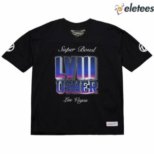 Usher Super Bowl LVIII Collection Mitchell Ness Black Triple Seven Legacy Jersey Shirt 2