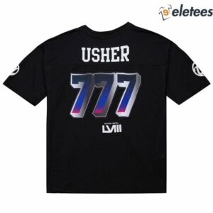 Usher Super Bowl LVIII Collection Mitchell Ness Black Triple Seven Legacy Jersey Shirt 3