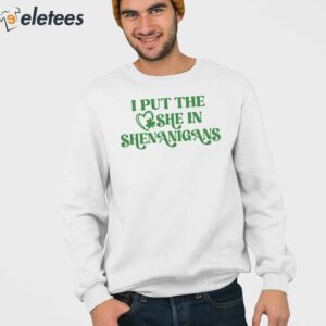 Womens Funny St Patricks Day I Put The She In Shenanigans Casual Hoodie 4