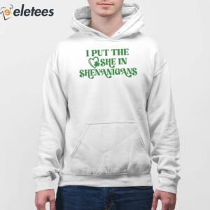 Womens Funny St Patricks Day I Put The She In Shenanigans Casual Hoodie 5