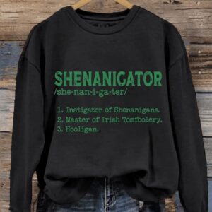Womens Funny St Patricks Day Shenanigator Shamrock Casual Sweatshirt2