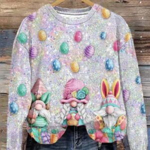 Women’s Happy Easter Print Casual Sweatshirt