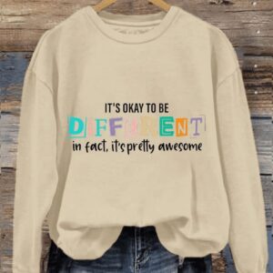 Womens Its OK To Be Different Autism Awareness Printed Sweatshirt2