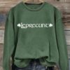 Women’s LEPRECUNT Shamrock St. Patrick’s Day Print Crew Neck Sweatshirt