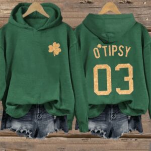 Women’s O’Wasted St. Patrick’s Drinking Team Printed Hoodie