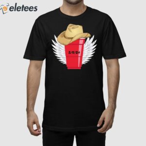 Womens Red Solo Cup Wings 2524 Print Casual T Shirt 1