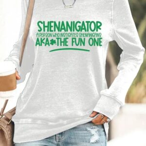 Womens Shenanigator St Patricks Day Print Sweatshirt 2
