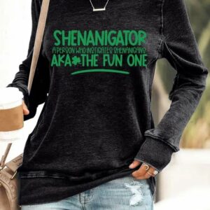 Womens Shenanigator St Patricks Day Print Sweatshirt 3