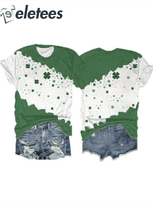 Women’s St. Patrick’s Clover Contrast Print Shirt