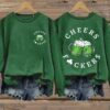 Women’s St. Patrick’s Day Funny Cheers Fuckers Shamrock Casual Sweatshirt