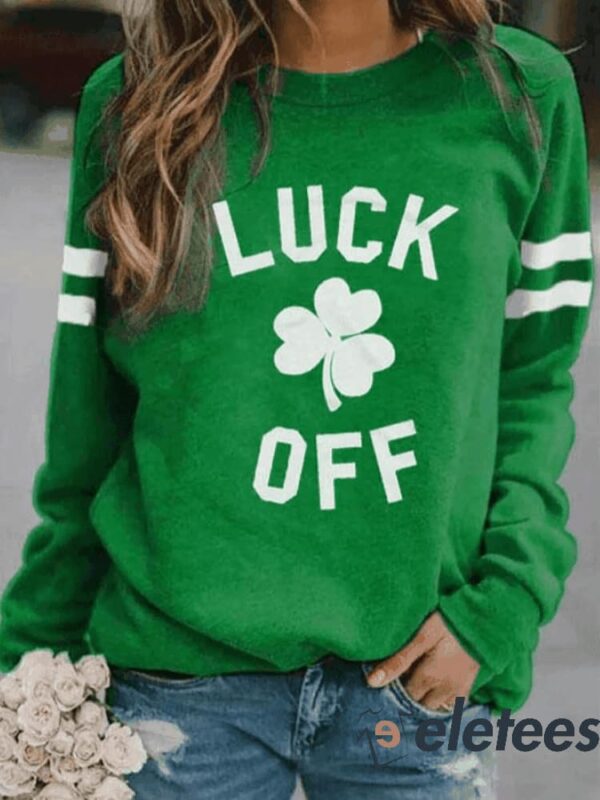 Women’s St. Patrick’s Day Luck Off Print Crew Neck Sweatshirt