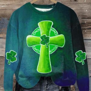 Women’s St. Patrick’s Day Print Round Neck Sweatshirt