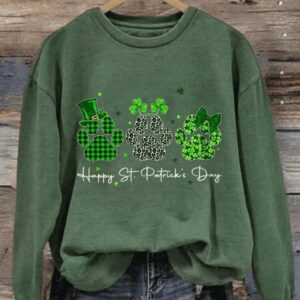 Womens St Patricks Day Printed Long Sleeve Sweatshirt