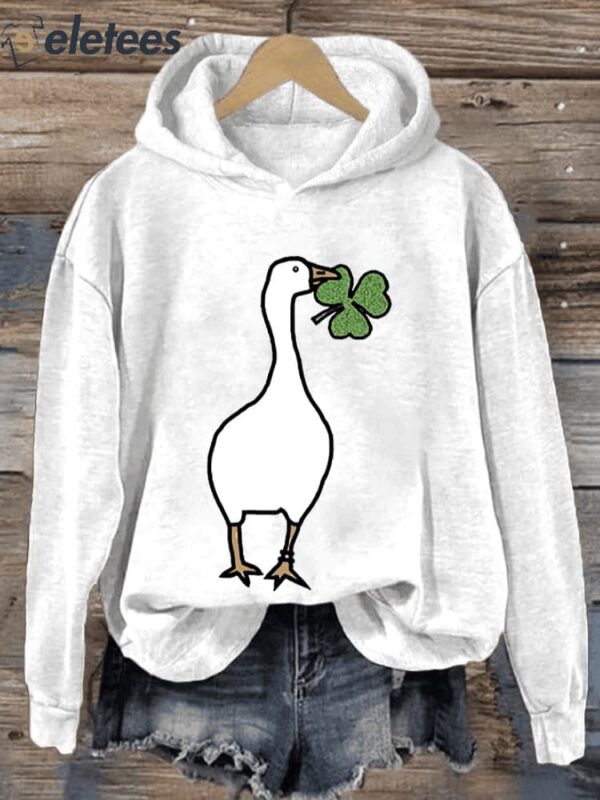 Women’s The Duck Stole The Clover Print Hoodie
