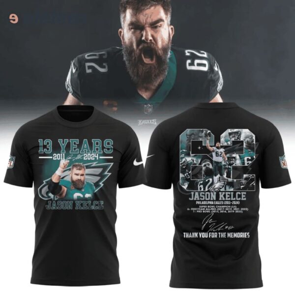 13 Years 2011-2024 Jason Kelce Thank You For The Memories Hoodie