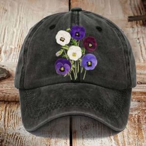 Alzheimers Purple Floral Retro Hat