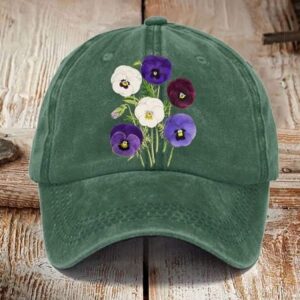 Alzheimers Purple Floral Retro Hat2