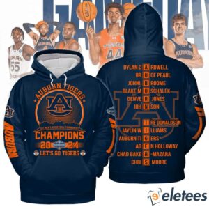 Auburn Basketball 2024 SEC Champions 3D Shirt2