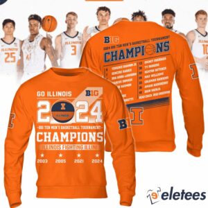 Big Ten Mens Basketball Tournamet Champions 2024 Go Illinois Shirt1